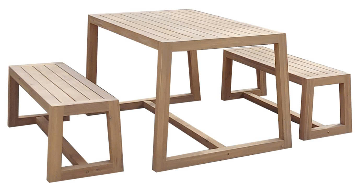 SQUARE LEGS  BENCH SET