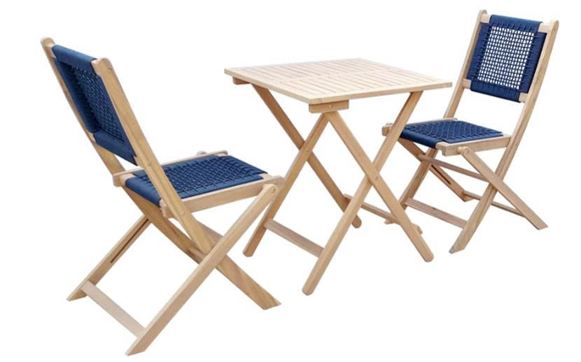 BISTRO SET NAVY ROPE
